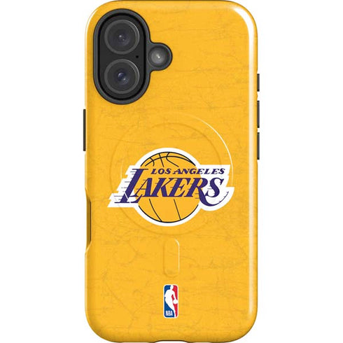 NBA Los Angeles Lakers Distressed iPhone 16 Plus Magsafe Impact Case